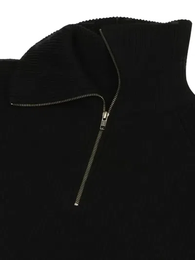 Entire Studios Blimp Quarter Zip Sweater In Black
