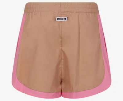 Msgm Kids Drawstring Shorts In Brown