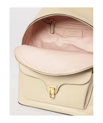 Coccinelle Flap-pocket Leather Backpack In Brown