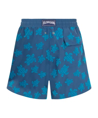 Vilebrequin Moorea Straight-leg Mid-length Printed Recycled Swim Shorts In Blue