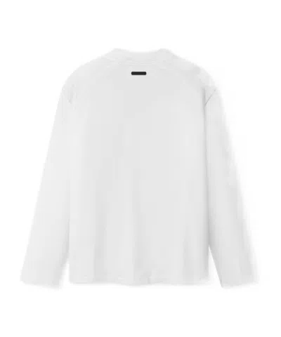 Essentials White Classic Long Sleeve T-shirt In White