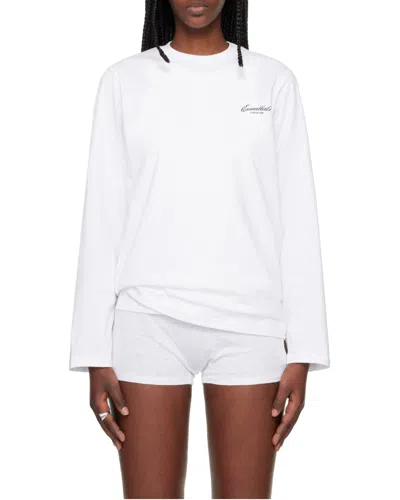 Essentials White Classic Long Sleeve T-shirt In White