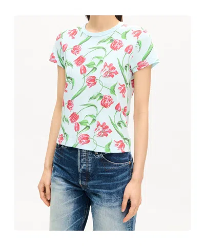 Kenzo Floral-print T-shirt In Blue