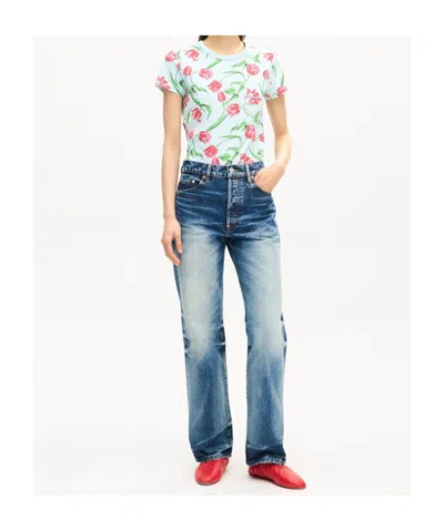 Kenzo Floral-print T-shirt In Blue