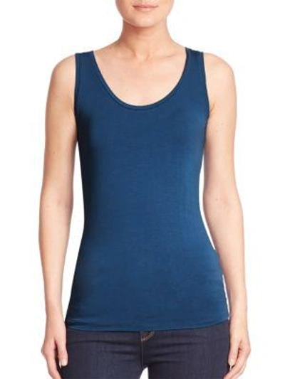 Shop Saks Fifth Avenue Soft Touch Tank Top In Ocean Blue