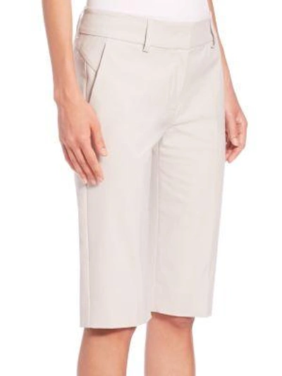 Shop Piazza Sempione Stretch-cotton Walking Shorts In Optic White