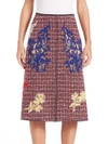 MARC JACOBS Embroidered Tweed A-Line Skirt