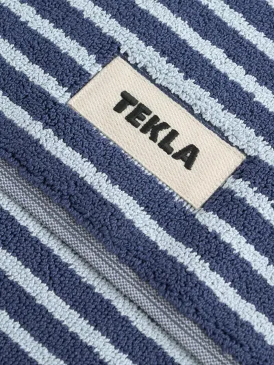 Tekla Striped Bath Rug In Blue