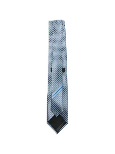 Zegna Geometric-pattern Tie In Blue