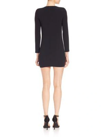 Shop Dsquared2 Long Sleeve Front Sequined Dress In Black