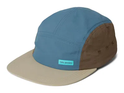 Topo Designs Nylon Camp Hat Caps Stone Blue Block: One Size In Multi ...
