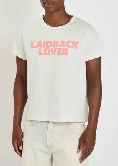 Second / Layer Second Layer Laidback Lover Printed Cotton T-shirt In White