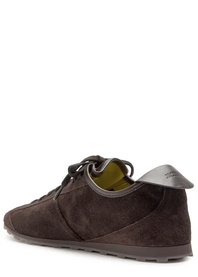 Jacquemus The Tennis Leather-trimmed Suede Sneakers In Blue