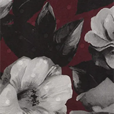 Dolce & Gabbana Bouquet Fiori Short Sleeve Notched Collar Shirt In Burgundy