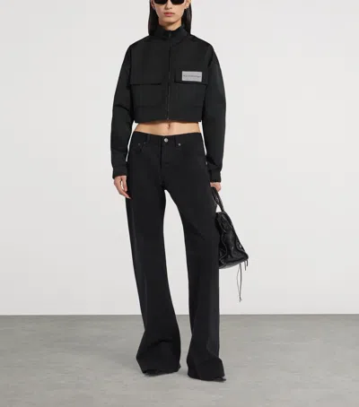 Balenciaga Cropped Technical Faille Track Jacket In Multi