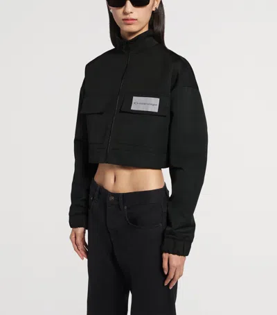 Balenciaga Cropped Technical Faille Track Jacket In Multi