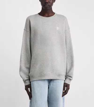 Éterne Oversized Crew Neck Sweatshirt Heather Grey In Gray