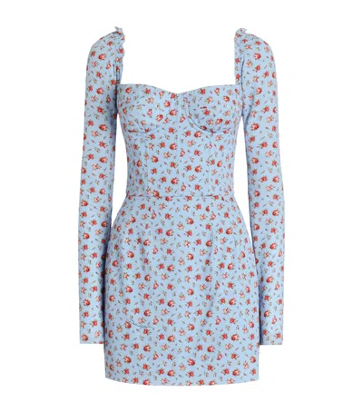 Dolce & Gabbana Dolce  Gabbana Floral Printed Mini Dress In Blue