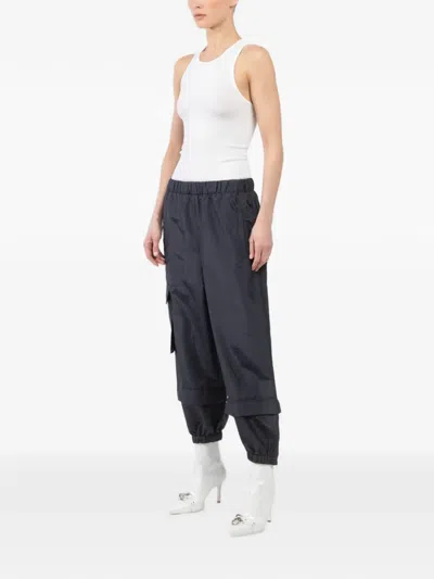 Tibi Cargo-pocket Track Pants In Blue