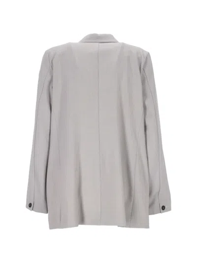Marella Notch-lapel Open-front Jacket In Gray