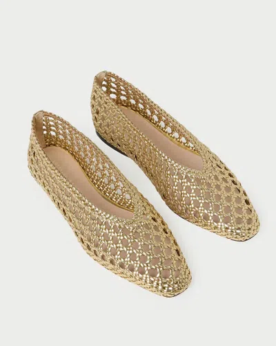 Loeffler Randall Women's Tan Woven Raffia Ballet Flats In Nude