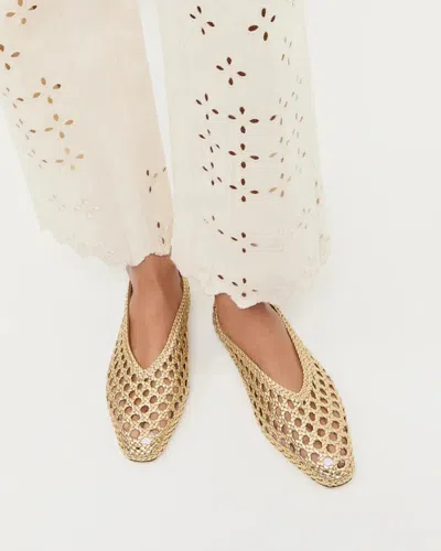 Loeffler Randall Women's Tan Woven Raffia Ballet Flats In Nude