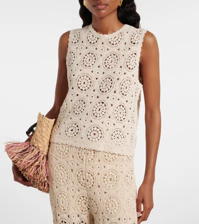 Frame The Crochet Cotton Top In Multi