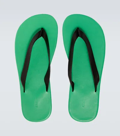 Auralee Leather Thong Sandals In Multi