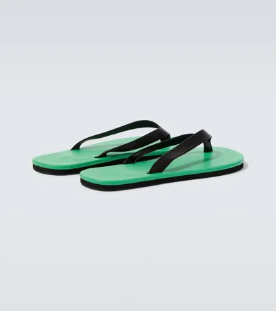 Auralee Leather Thong Sandals In Multi