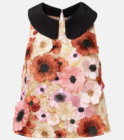 Dorothee Schumacher Blooming Meadow Silk-trimmed Top In Multi