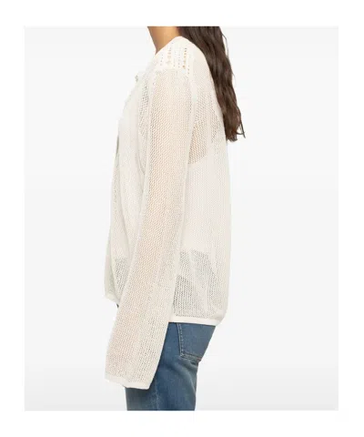 Zadig & Voltaire Womens Vanille Mandala Button-neck Cotton-blend Henley Jumper In Neutral