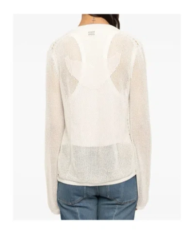 Zadig & Voltaire Womens Vanille Mandala Button-neck Cotton-blend Henley Jumper In Neutral