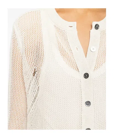 Zadig & Voltaire Womens Vanille Mandala Button-neck Cotton-blend Henley Jumper In Neutral