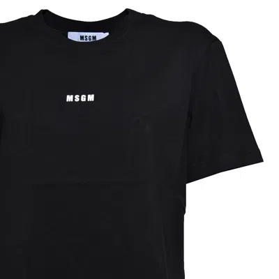 Msgm T Shirt Con Micro Logo In Black