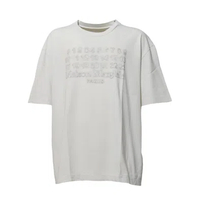 Maison Margiela Crew-neck T-shirt With Logo T-shirts White In White