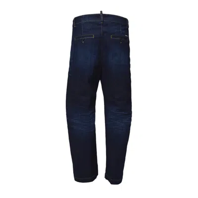 Dsquared2 5 Pockets Navy Blue Cotton Elastane Pants In Blue