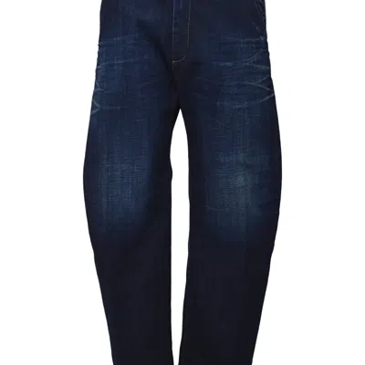 Dsquared2 5 Pockets Navy Blue Cotton Elastane Pants In Blue