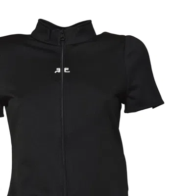 Courrèges Woman Sweatshirt Black Size S Polyester In Black