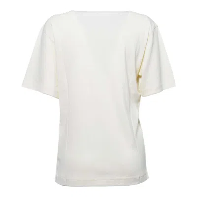 Lemaire Rib Minimalist Classic Crew Neck Cotton T-shirt In Metallic