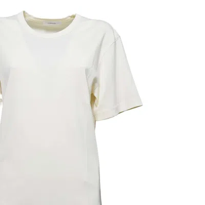 Lemaire Rib Minimalist Classic Crew Neck Cotton T-shirt In Metallic