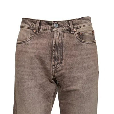 Our Legacy Denim Trousers Faded Effect Belt Loops Five Pockets In Brown