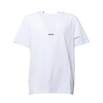 Msgm Cotton T-shirt With Logo In White