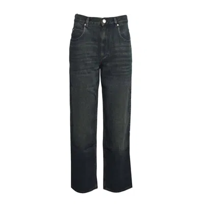 Isabel Marant Logo Patch Flared Jeans In Blue