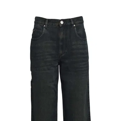 Isabel Marant Logo Patch Flared Jeans In Blue