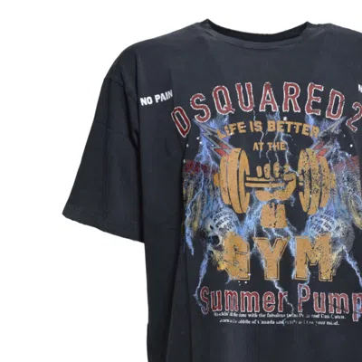 Dsquared2 Grey Cotton T-shirt In Blue
