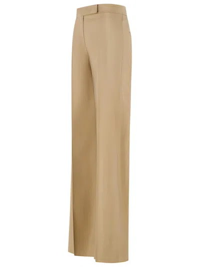 Max Mara Bronte Virgin Wool Blend Wide Leg Pants In Brown
