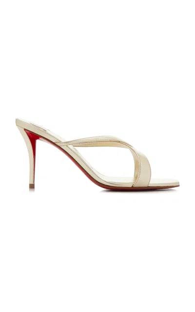 Christian Louboutin 80mm Mulazee Metallic Leather Sandals In Neutral