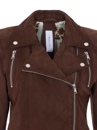 Bully Suede Biker Jacket In Brown