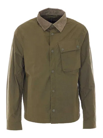 Belstaff Ground Corduroy-collar Cotton Jacket In Green
