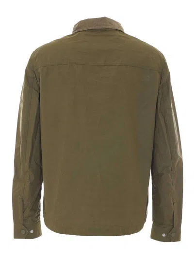Belstaff Ground Corduroy-collar Cotton Jacket In Green